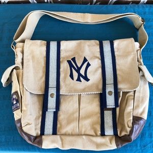 Cooperstown Collection NY Yankees Canvas + Leather Laptop Bag Limited Edition